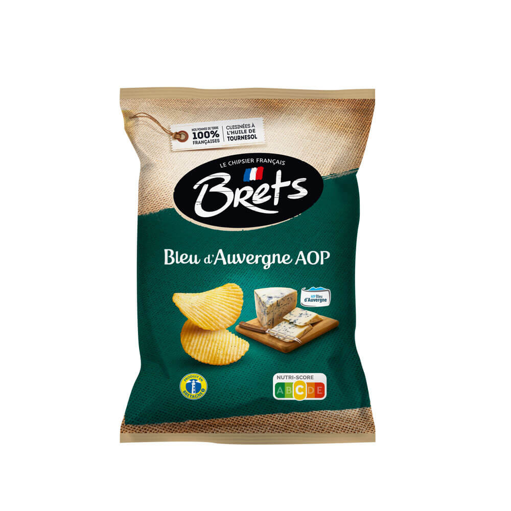 Brets Bleu d’Auvergne PDO Blue Cheese Crisps 125g